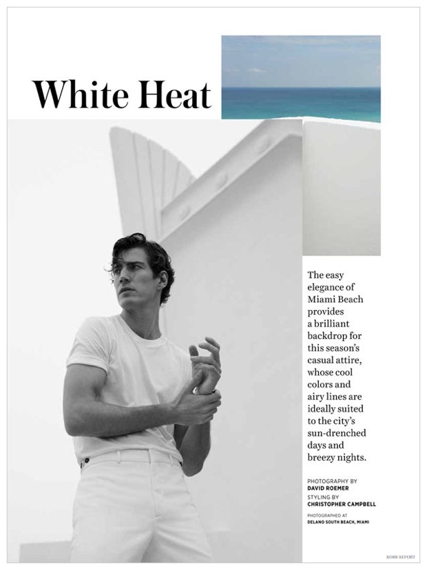 Oriol Elcacho goes for a simple look in a white t-shirt and trousers.
