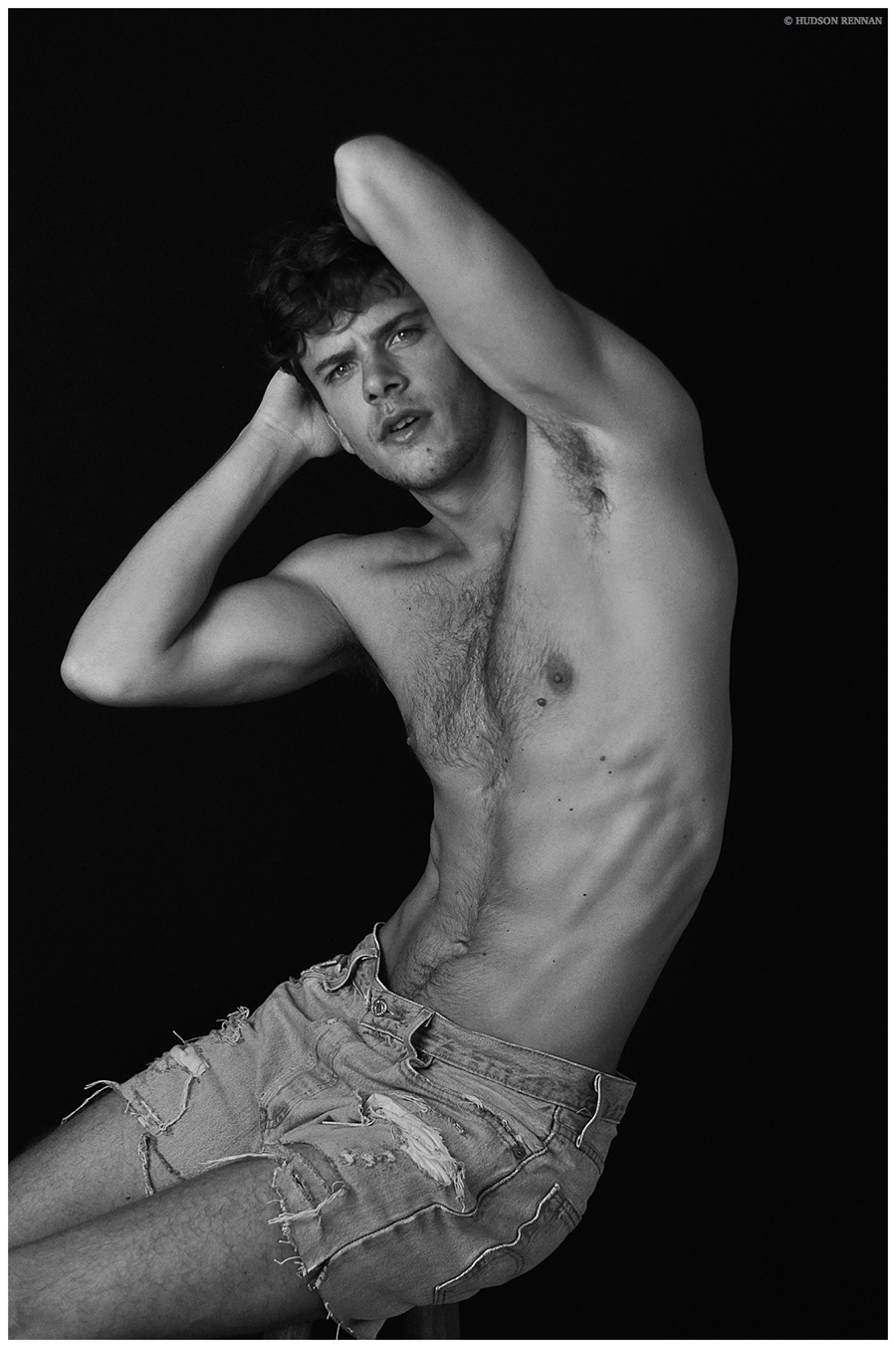 Ricardo Figueiredo Poses in Denim & Leather for Hudson Rennan