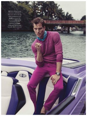Waves of Color: Geoffroy Jonckheere Models Sporty Spring Fashions for Robb Report