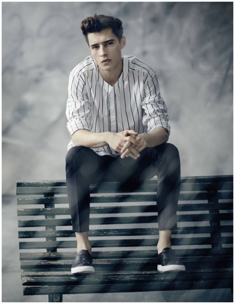 Adrien Sahores goes smart casual for Tiger of Sweden's spring-summer 2015 campaign.
