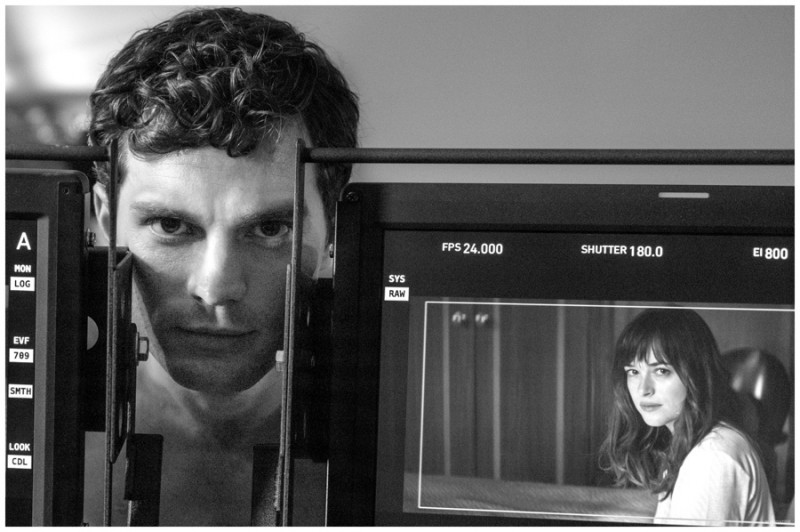 Jamie Dornan captured behind the scenes filming Fifty Shades of Grey.