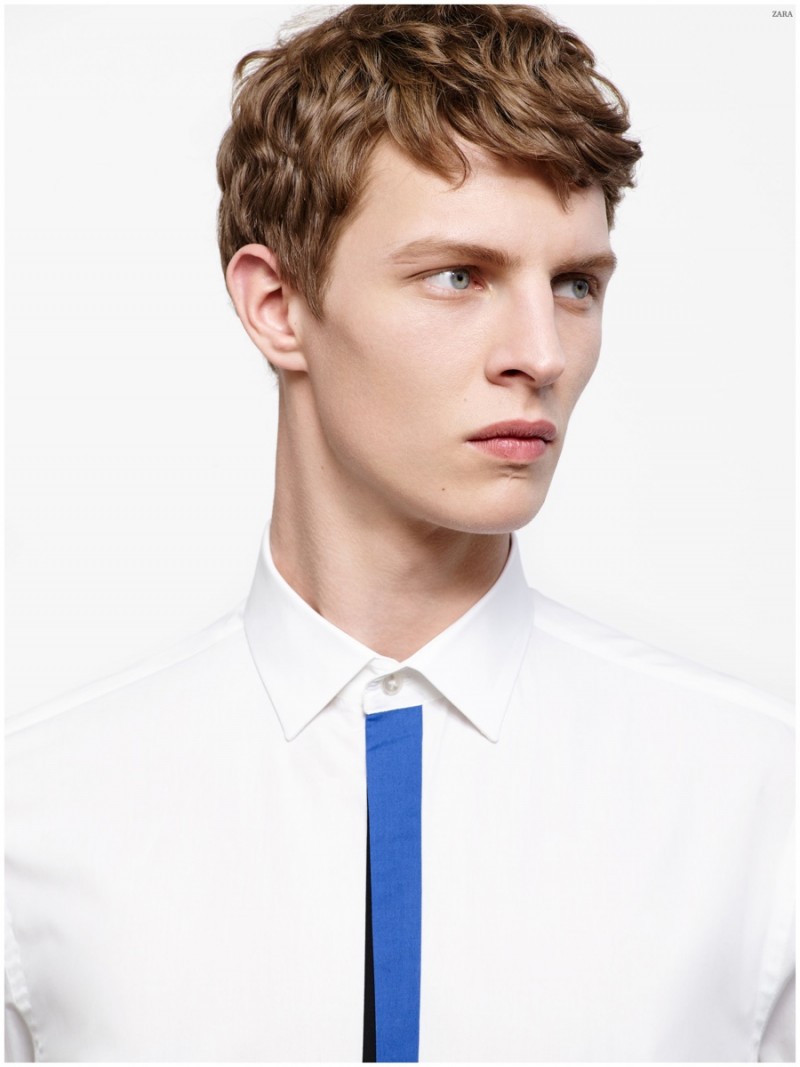 Two-tone poplin shirt