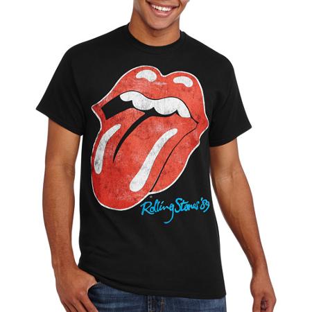 Rolling Stones 1989 Distressed Graphic T-Shirt in Black