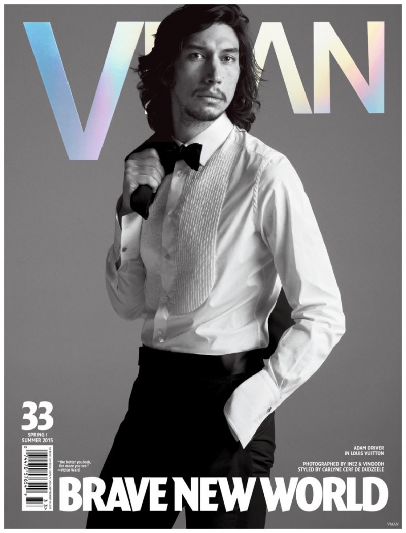 Adam Driver covers VMAN's spring-summer 2015 issue.
