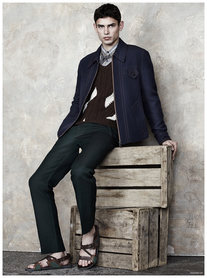 Trending in denim, Arthur Gosse rocks a Prada outfit.