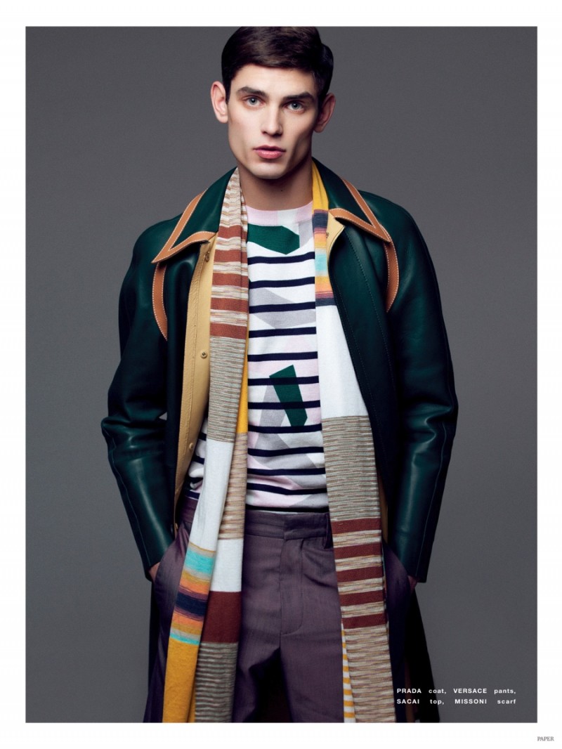 Arthur Gosse makes a colorful impression in pieces from the likes of Prada.