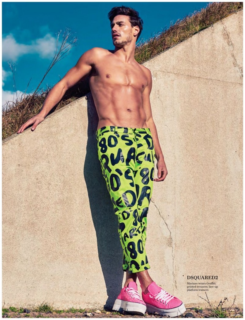 Mariano Ontañon is electric in print pants from Dsquared2.