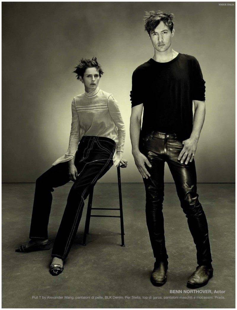 Benn Northover rocks leather pants from BLK DNM.