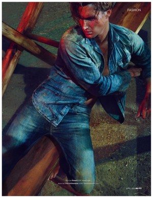 British GQ Shaun DeWet April 2015 Denim Photo Shoot 005