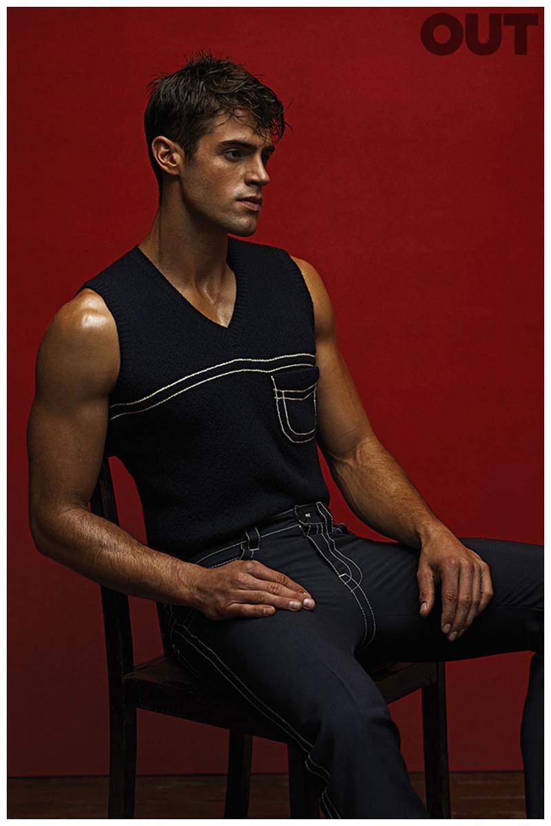 Chad White wears Prada denim.