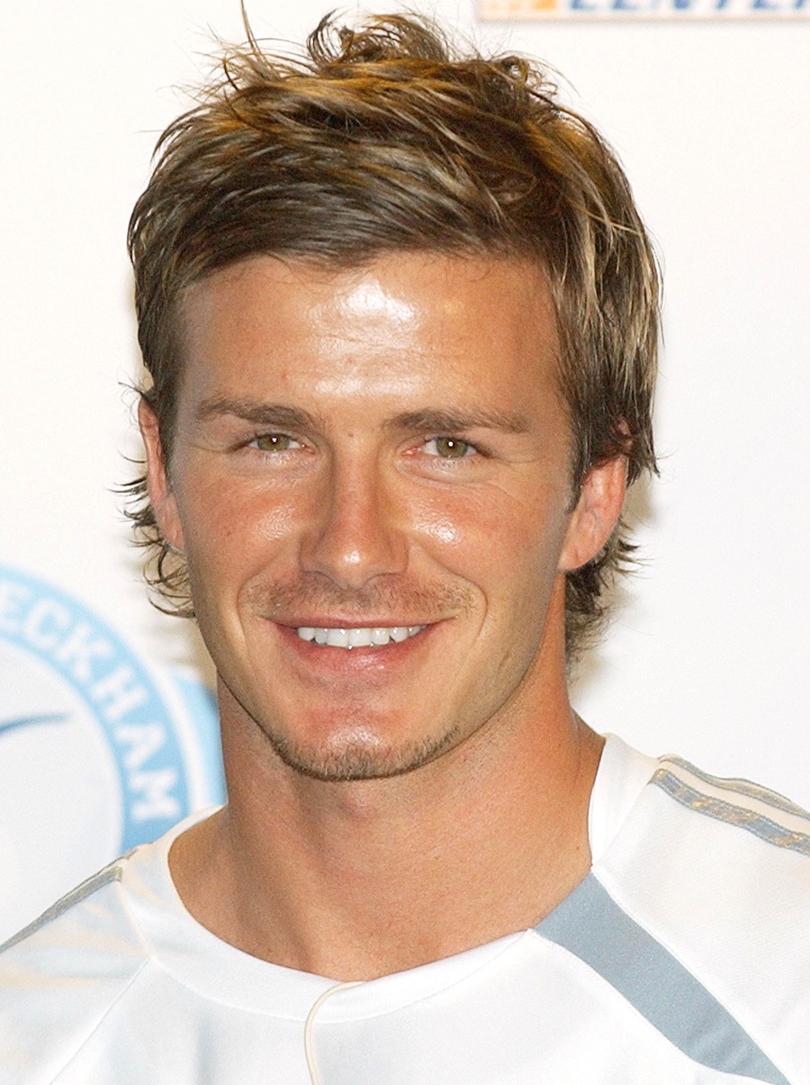 David Beckham Hair Style Picture Touseled Messy
