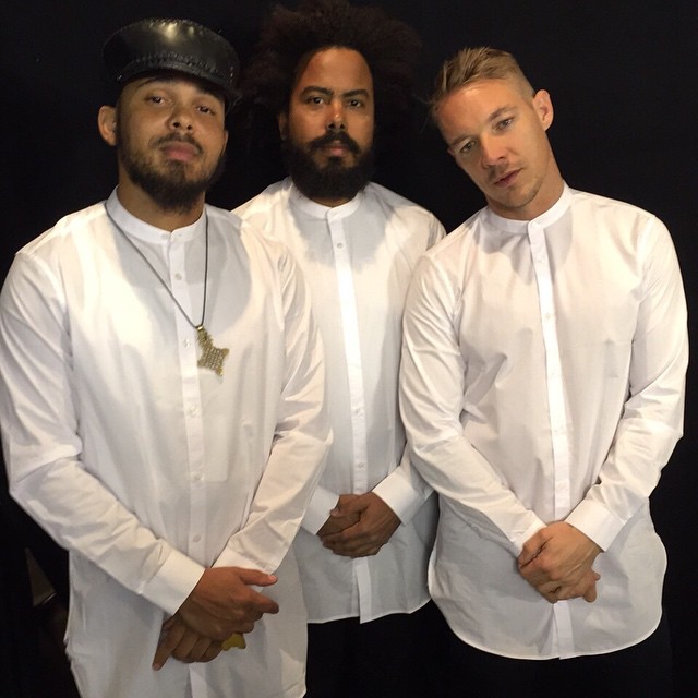 Major Lazer's Walshy Fire, Jillionaire and Diplo pose for an image in ASOS shirts.