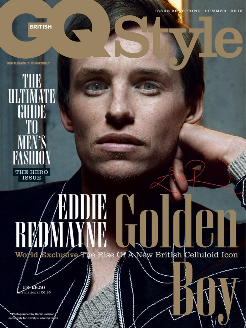 Eddie Redmayne graces the cover of British GQ Style in a spring look from Prada.