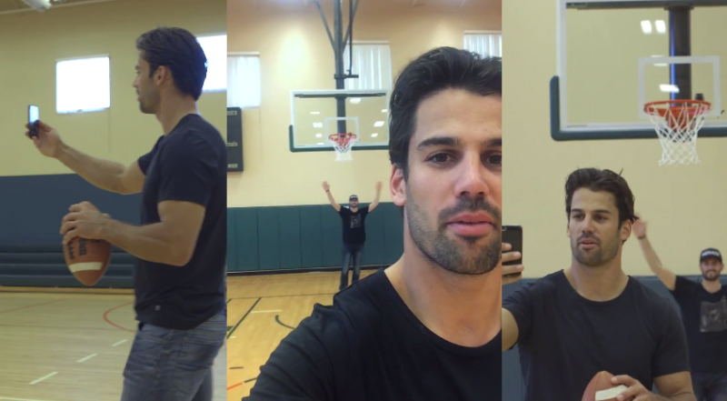 Eric Decker takes part in the "Love Decker Challenge".