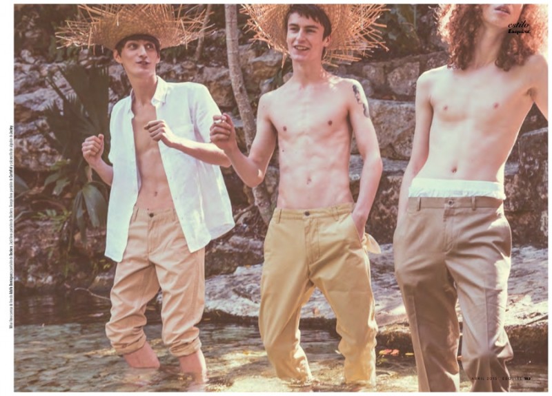 Models Jack Chambers, George Hard and Mihai Bran take in a relaxing Mexican day.