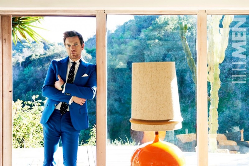 Ewan McGregor is stunning in a boyish blue suit.