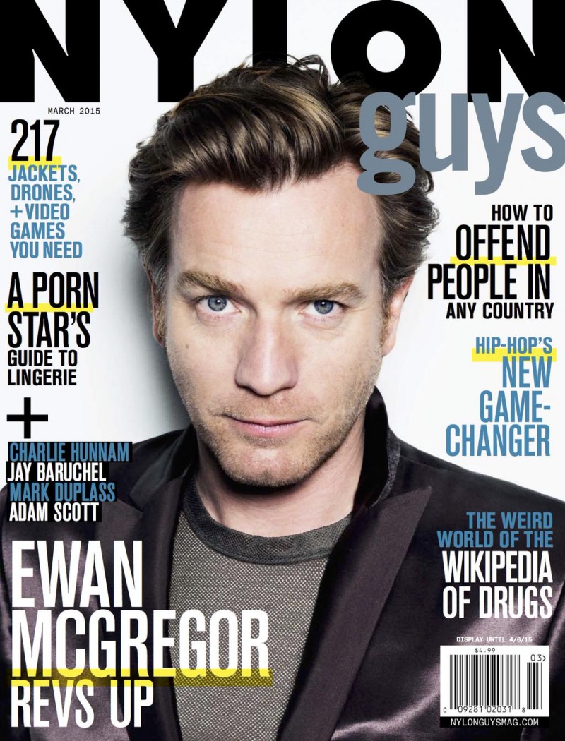 Scottish actor Ewan McGregor covers the February/March 2015 issue of Nylon Guys.