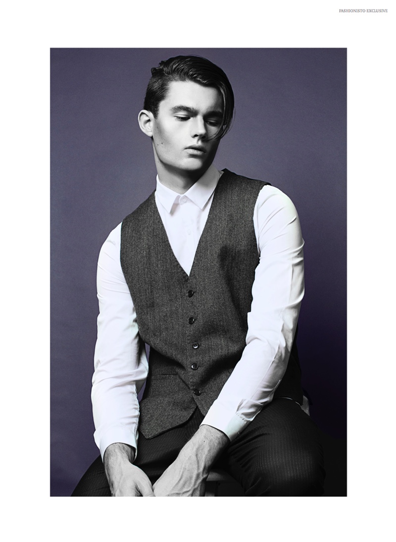 Liam wears vest Attitude, shirt Perry Ellis and trousers Hugo Boss.