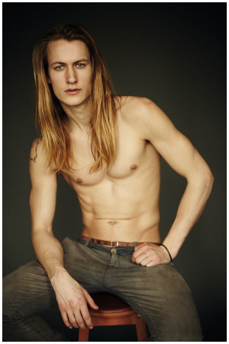 Sitting for a portrait in the studio, Finn is a natural in front of the camera.