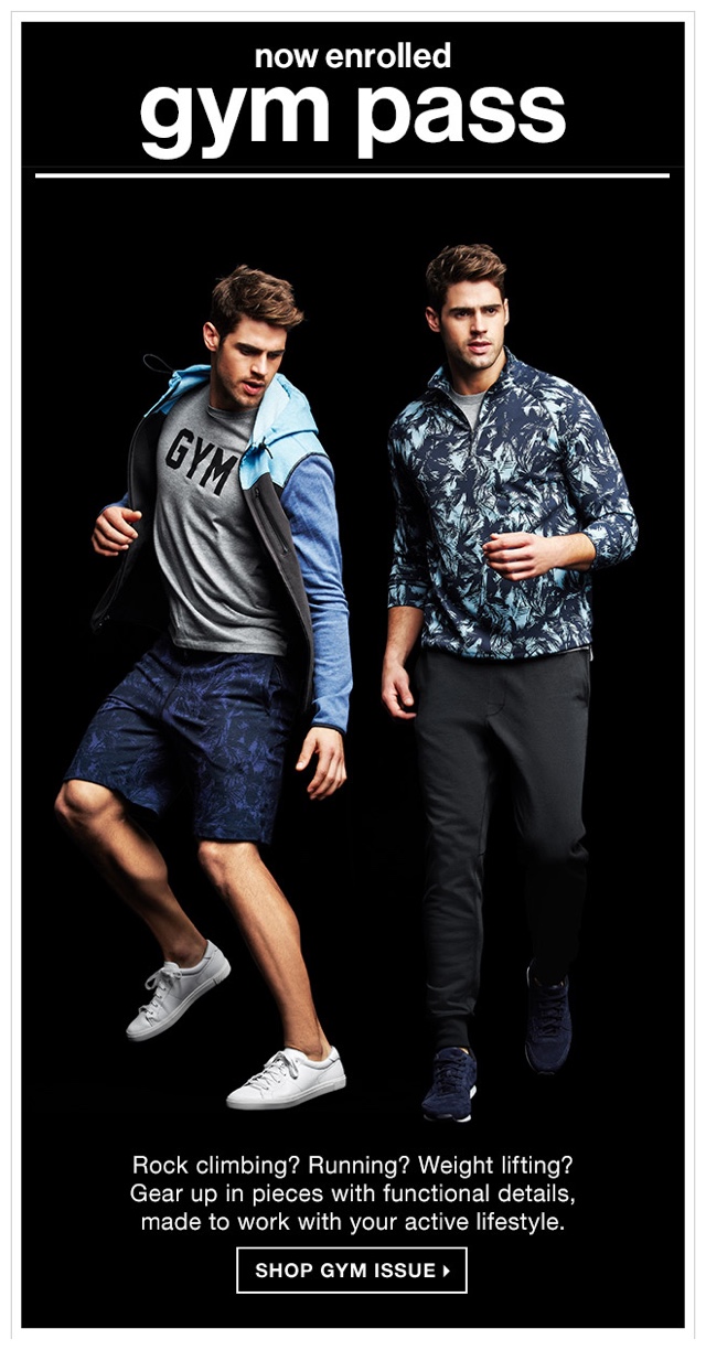 GAP Mens Gym Wear 2015 Fashions Chad White 001