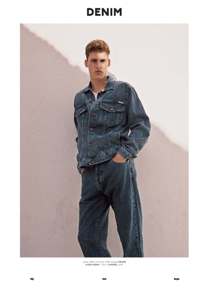 Joel Meacock channels the 90s in denim from Calvin Klein Jeans.