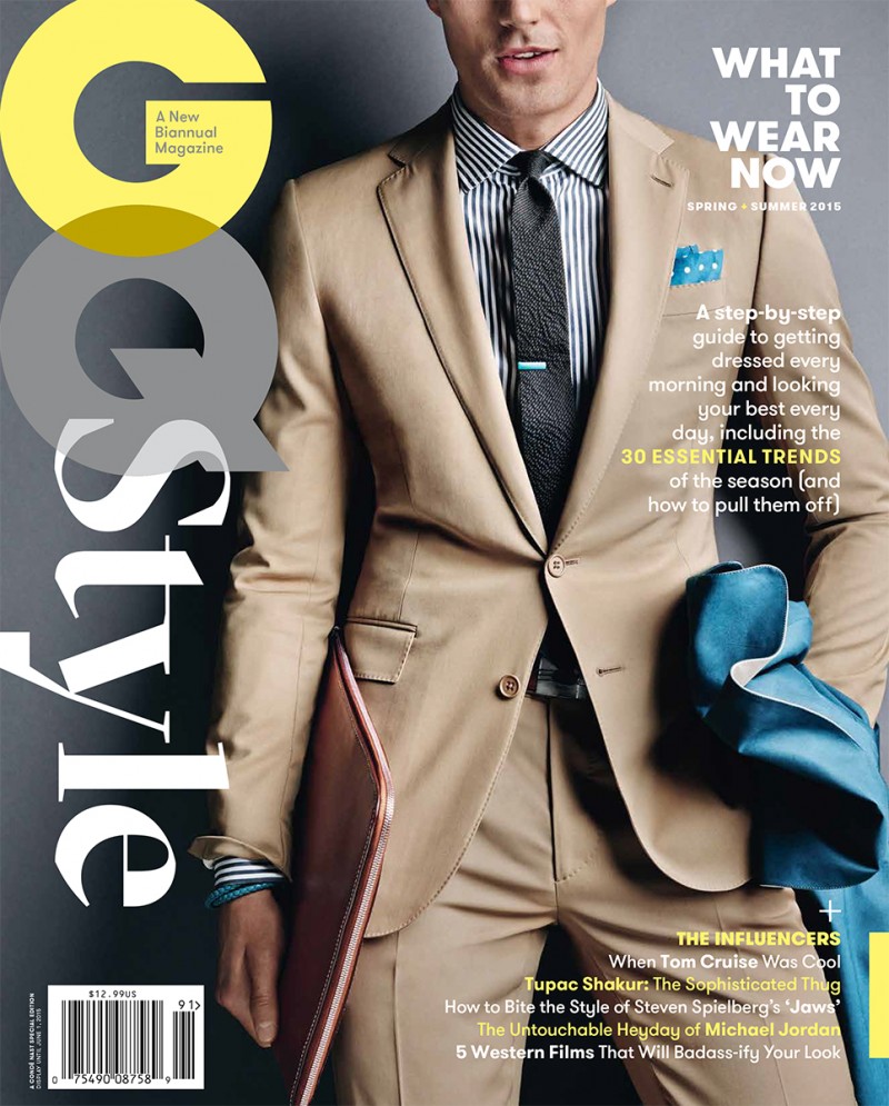 Model Peter Badenhop suits up for the spring-summer 2015 cover of GQ Style.