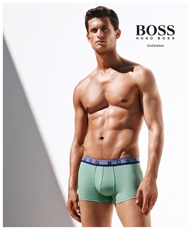 American model Garrett Neff photographed in underwear for Hugo Boss' s...