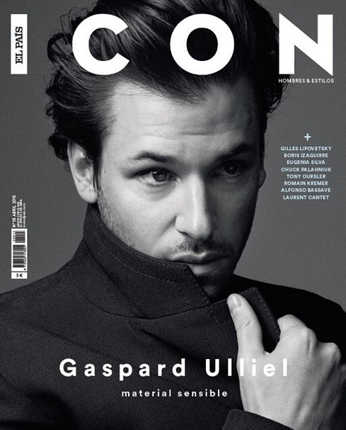 Actor Gaspard Ulliel covers Icon magazine's April 2015 issue with a black & white photo captured by Pawel Pysz. Styling by Brais Vilaso.