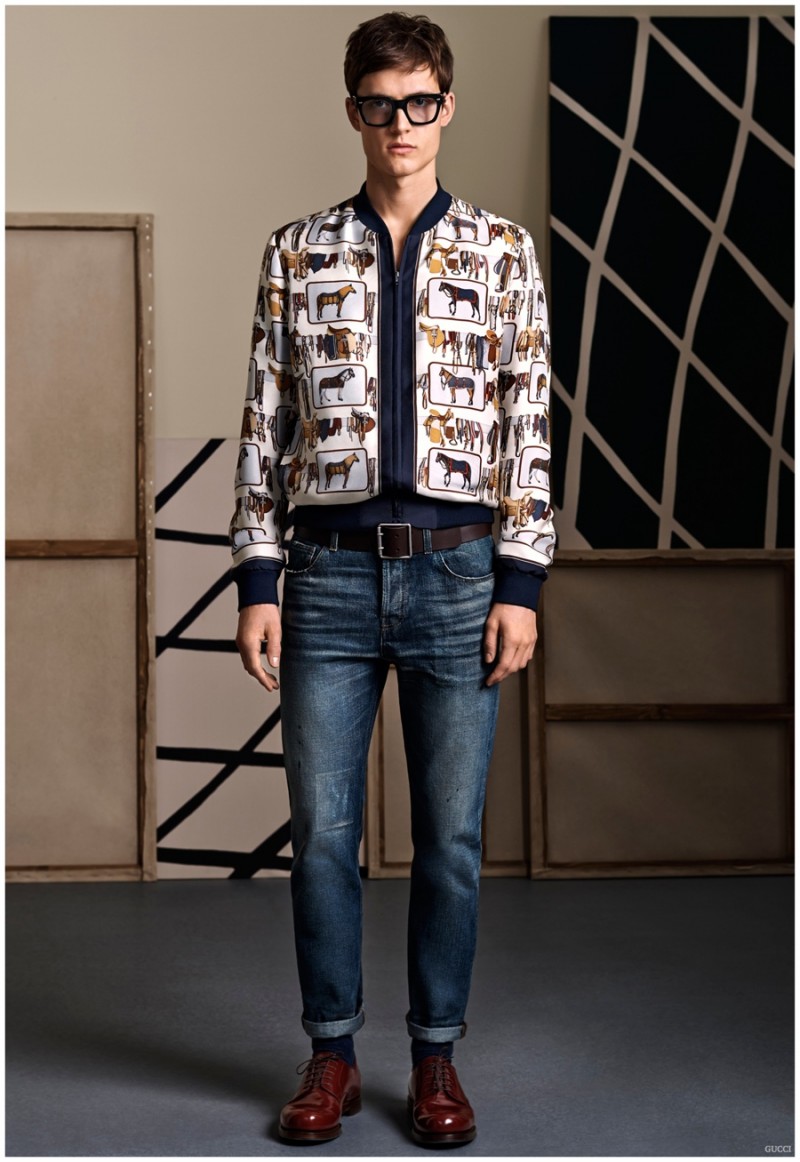 The popular bomber jacket style is revisited with an impeccable fit for smart fashion accolades. 