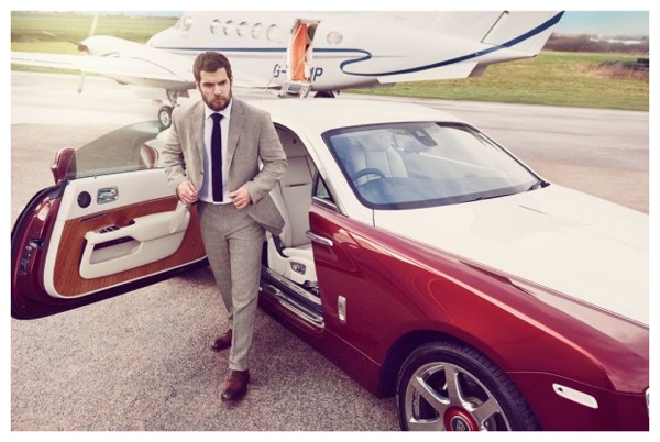 Henry Cavill photographed at airfield outside Exeter.