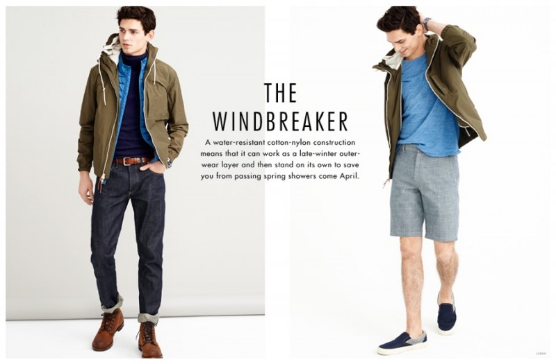 Modeling light layers, Arthur Gosse works the timeless windbreaker. » J.Crew Heads to Spain for Wardrobe Update Modeling light layers, Arthur Gosse works the timeless windbreaker.