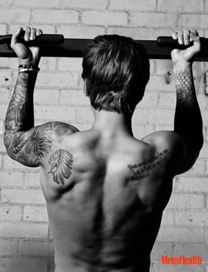 Justin Bieber Mens Health April 2015 Cover Photo Shoot Shirtless Back Picture