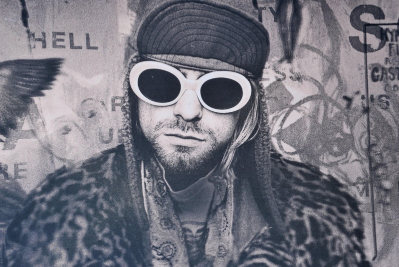Kurt Cobain: Montage of Heck HBO Premiere Sunglasses Leopard Coat Cap