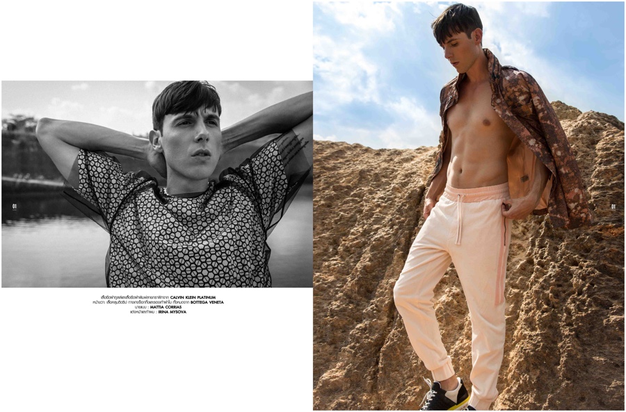 Matt Corrias Models Spring Styles for L'Officiel Hommes Thailand