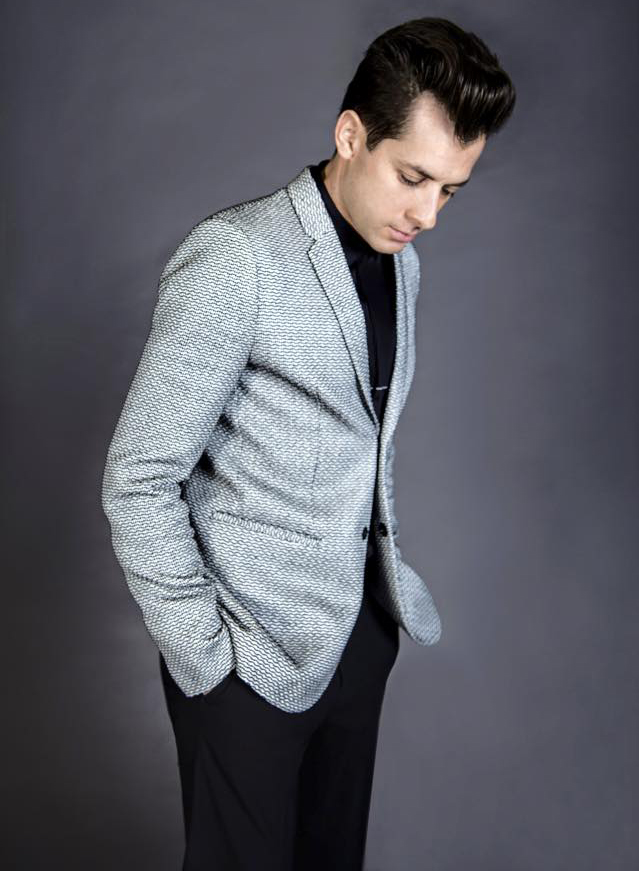 Mark Ronson wears Emporio Armani suit.