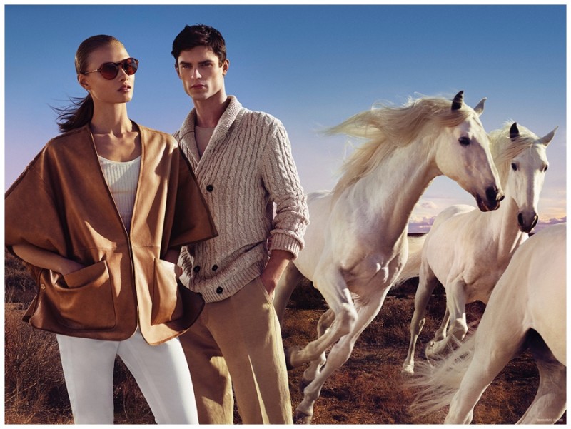 Spring Neutrals: Arthur Gosse is casual chic in a knit cardigan with slim trousers.