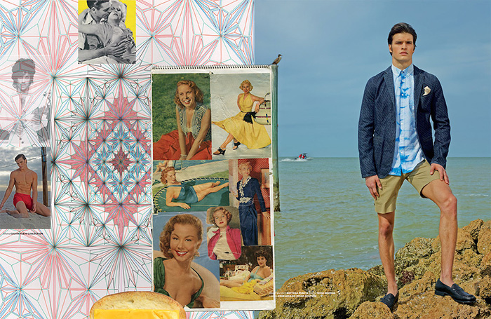 Matthew Terry brings preppy style to the beach.