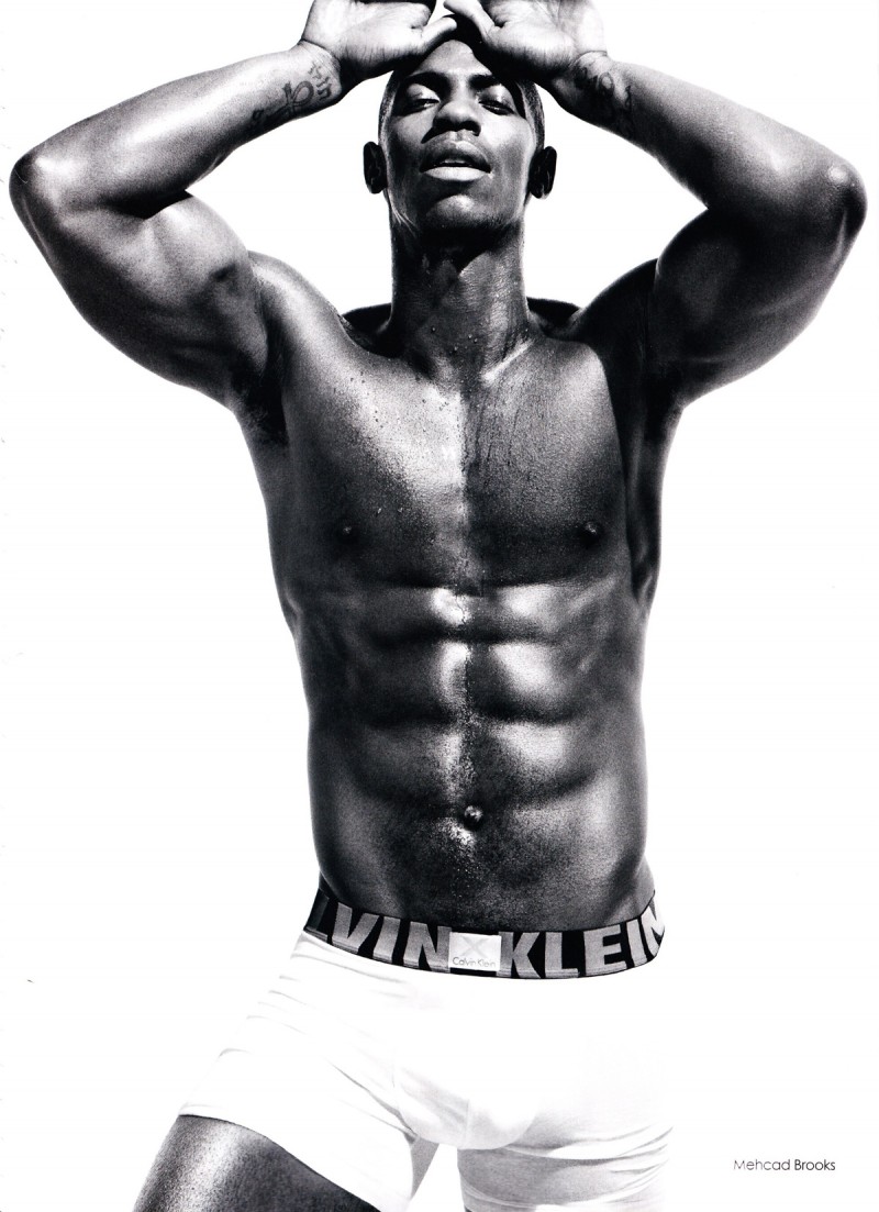 True Blood actor Mehcad Brooks had a moment with Calvin Klein's X underwear range as he posed for the brand in 2010. The thespian showed off his tattoos in the shots.