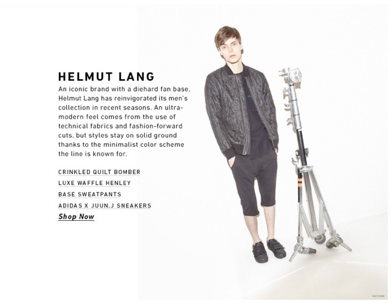 John Hein gets in tune with his dark sporty side in Helmut Lang.