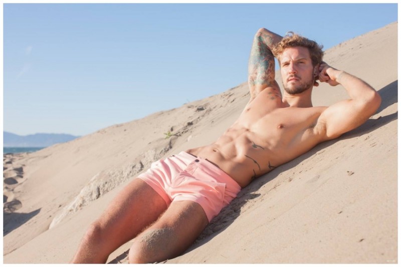 Parker Hurley hits the beach with Mr Turk.