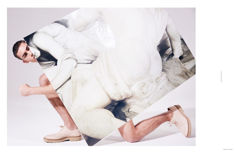 Alessio Pozzi sports nude Calvin Klein shoes.