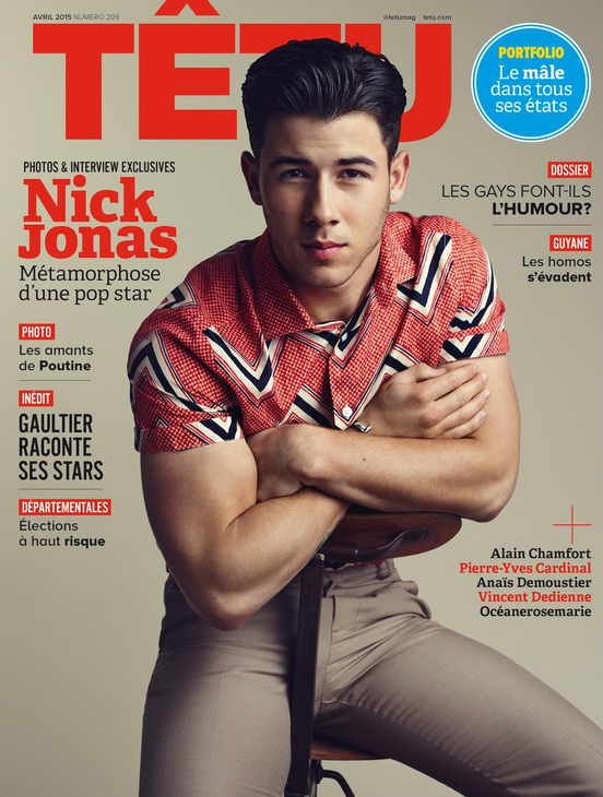 Nick Jonas covers Tetu magazine.