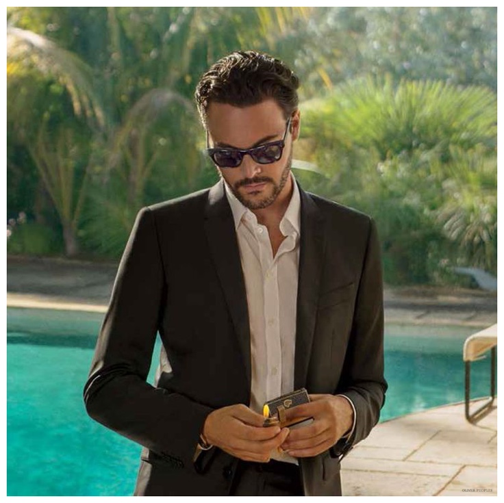 Jack Huston relaxes poolside.