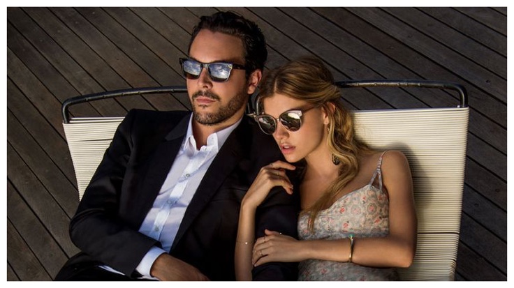 Jack Huston faces off against the sun in Oliver Peoples.