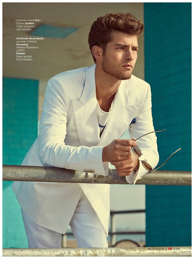 Paolo Anchisi is ready for summer in a white Etro suit.
