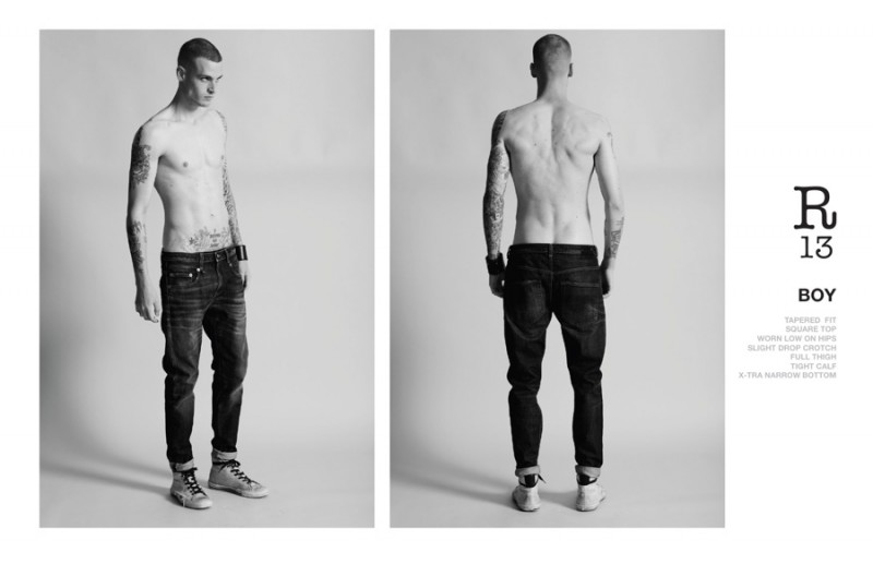 Lukas Sindicic wears R13's Boy denim style.