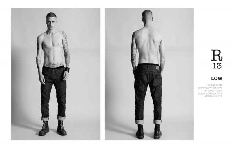 Lukas Sindicic wears R13's Low denim style.