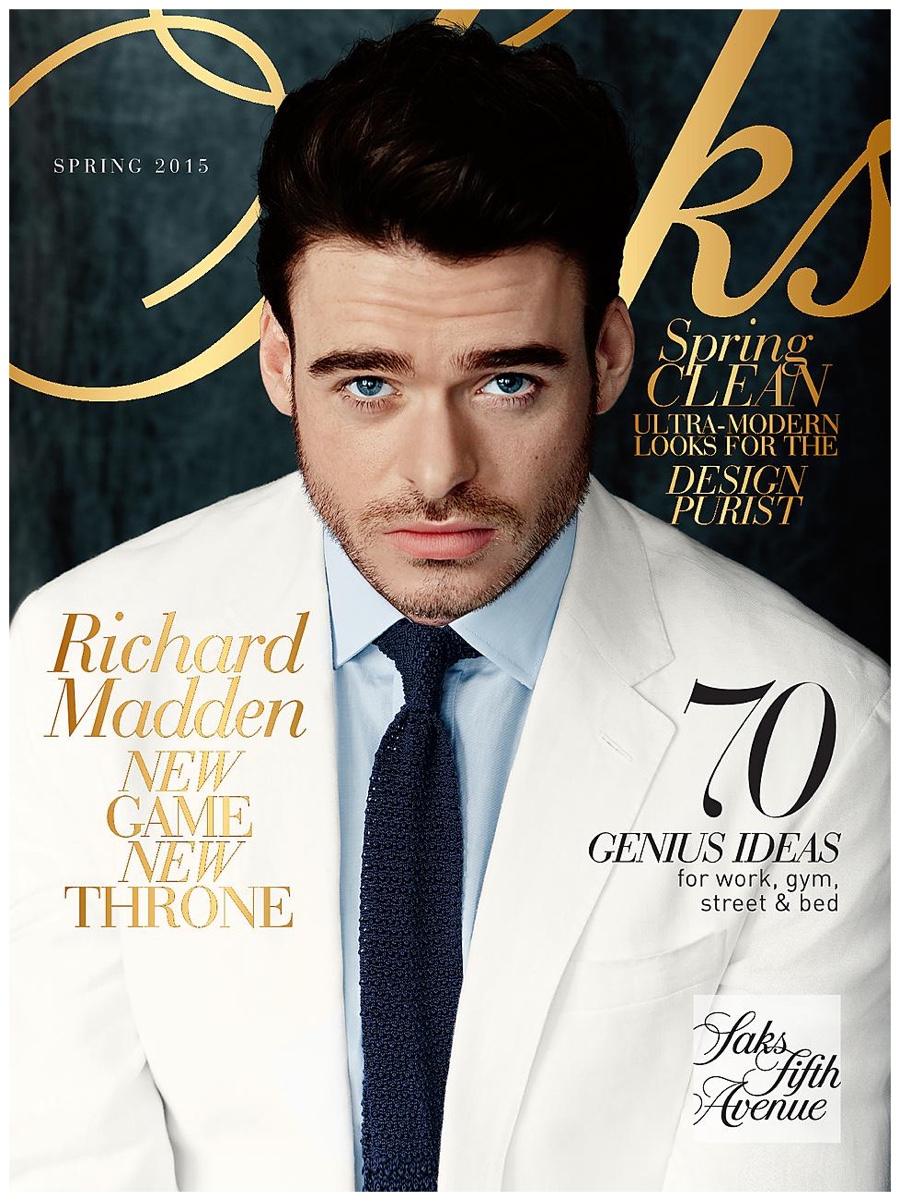 Richard Madden Charms in White Spring Fashions for Saks
