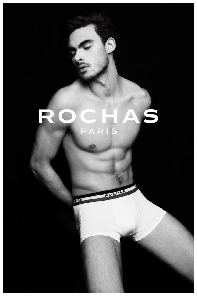 Fran flexes in Rochas Paris boxer briefs.