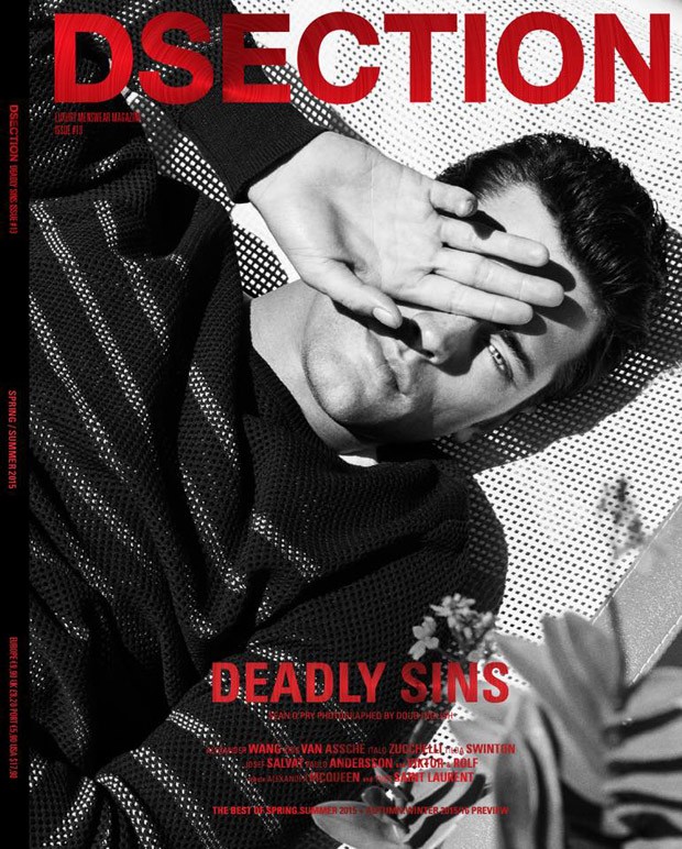 Wearing Dior Homme, Sean O'Pry covers DSection's "Deadly Sins" issue with a photo shot by Doug Inglish. Styling by Nicolas Klam.